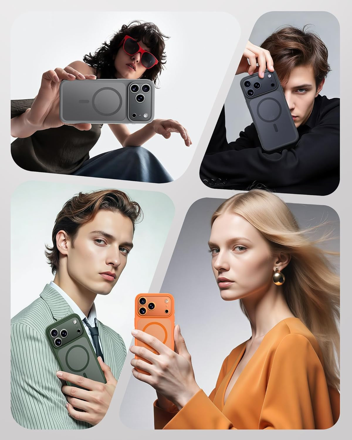 TOCOL for Iphone 17 Pro Case, Compatible with Magsafe, Full Camera Protection, Built-In Magnetic Ring, Drop Protection, Translucent Matte Phone Case for Iphone 17 Pro 6.3 Inch (Black)