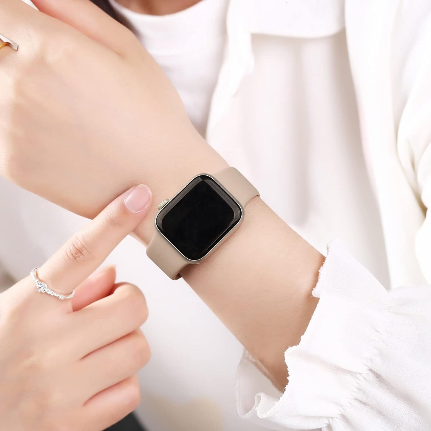 4 Pack Silicone Bands Compatible with Apple Watch Band 38Mm 40Mm 41Mm 42Mm 44Mm 45Mm 49Mm, Soft Waterproof Wristbands Sport Straps for Iwatch Series 9 Ultra SE 8 7 6 5 4 3 2 1 Women Men