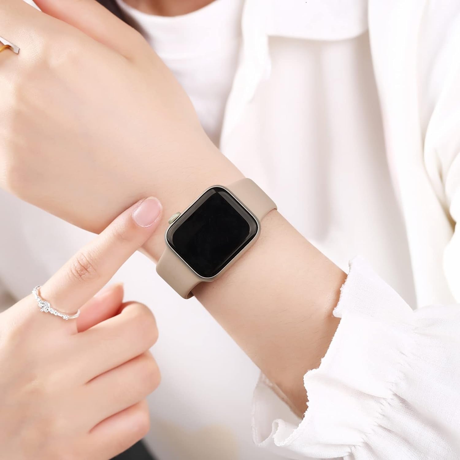 4 Pack Silicone Bands Compatible with Apple Watch Band 38Mm 40Mm 41Mm 42Mm 44Mm 45Mm 49Mm, Soft Waterproof Wristbands Sport Straps for Iwatch Series 9 Ultra SE 8 7 6 5 4 3 2 1 Women Men