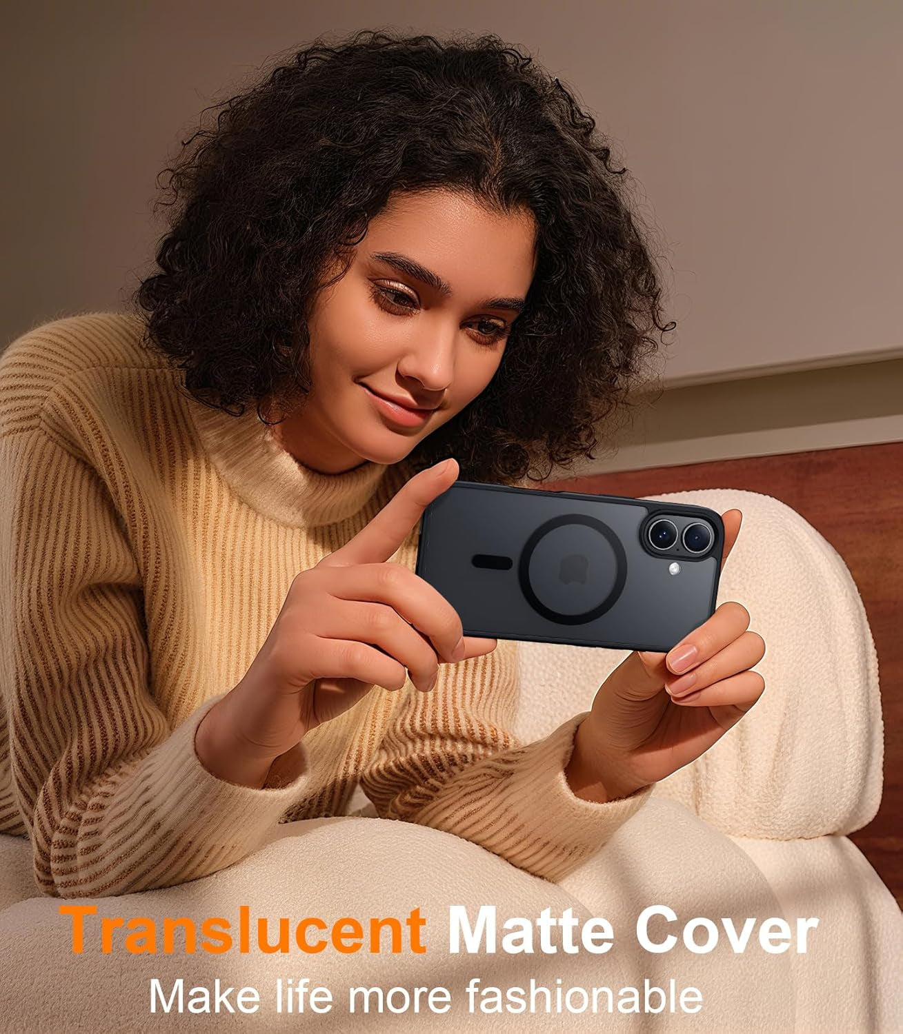 Red2Fire Designed for Iphone 17 Case Magnetic, (Compatible with Magsafe) (Military Grade Drop Protection) Translucent Matte Shockproof Phone Case for Iphone 17 6.3"-Black