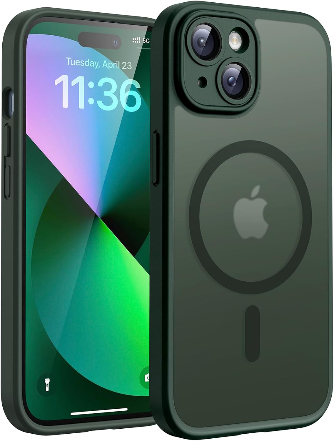 TOCOL for Iphone 17 Pro Case, Compatible with Magsafe, Full Camera Protection, Built-In Magnetic Ring, Drop Protection, Translucent Matte Phone Case for Iphone 17 Pro 6.3 Inch (Black)