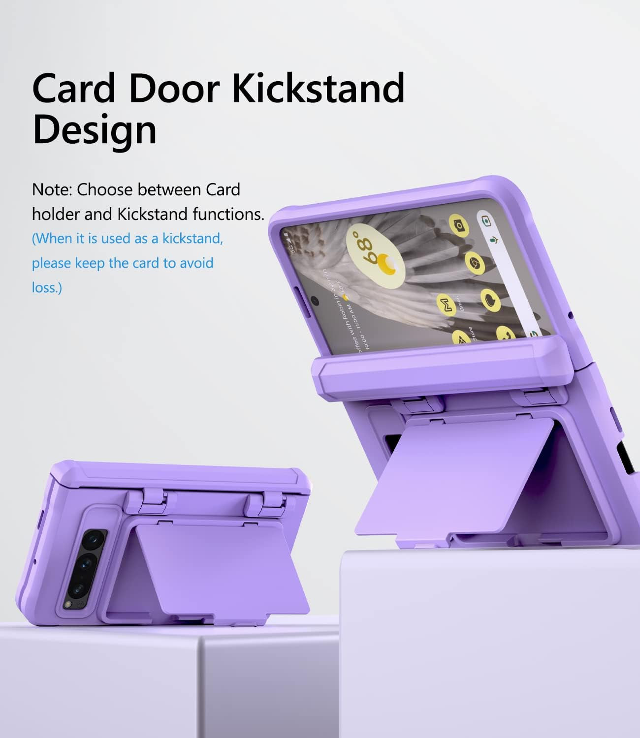 Vihibii for Google Pixel Fold Wallet Case with Card Holder (4 Cards) & Hinge Protection & Screen Protector, Military Grade Drop Protection Hard Back & TPU Edge Wallet Phone Case for Pixel Fold, Purple  Vihibii   