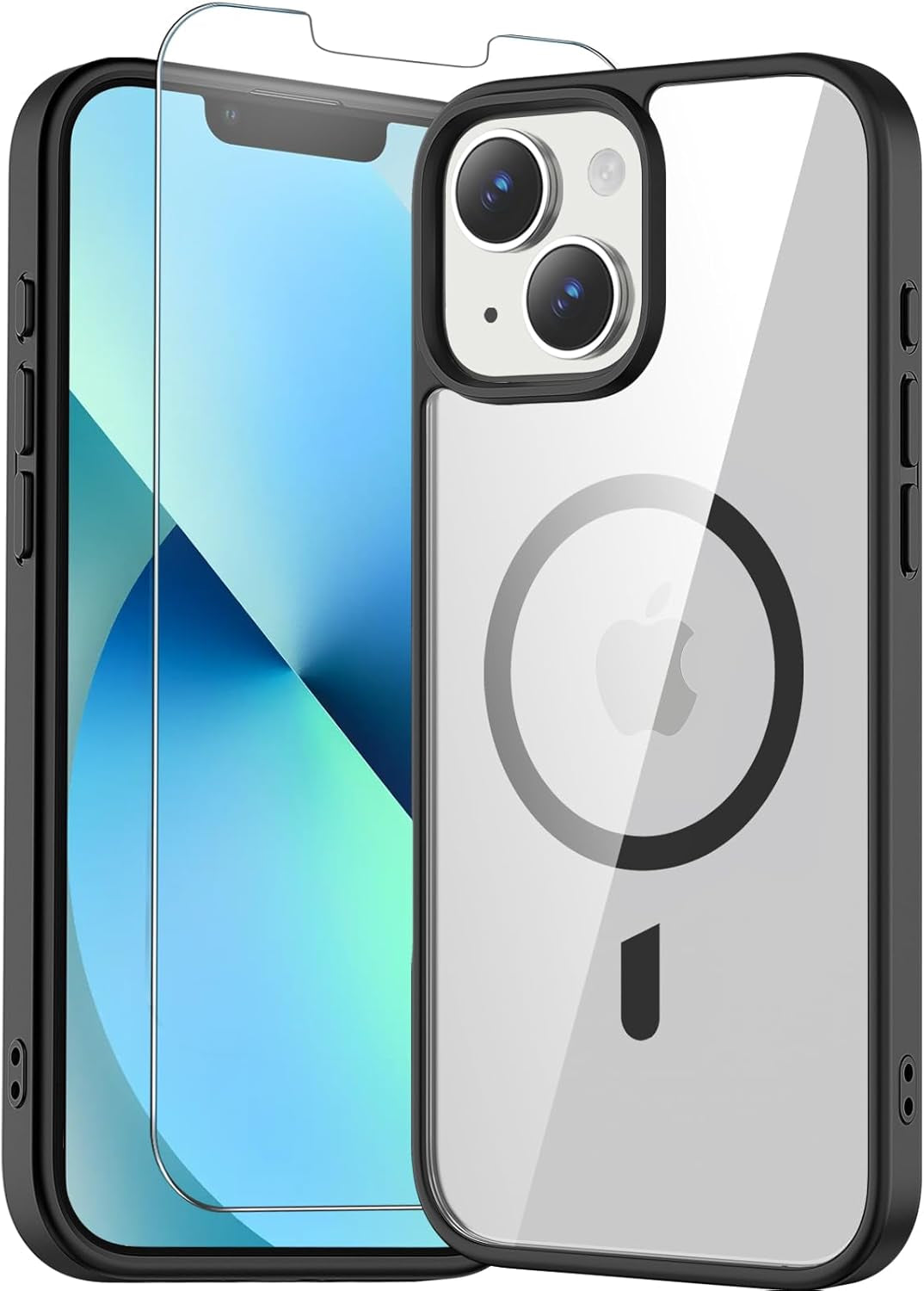 Temdan for Iphone 17 Pro Max Case Clear with Screen Protector, Compatible with Magsafe, Anti-Yellowing, Military-Grade Protection, Shockproof Slim Magnetic Phone Case Cover, Transparent