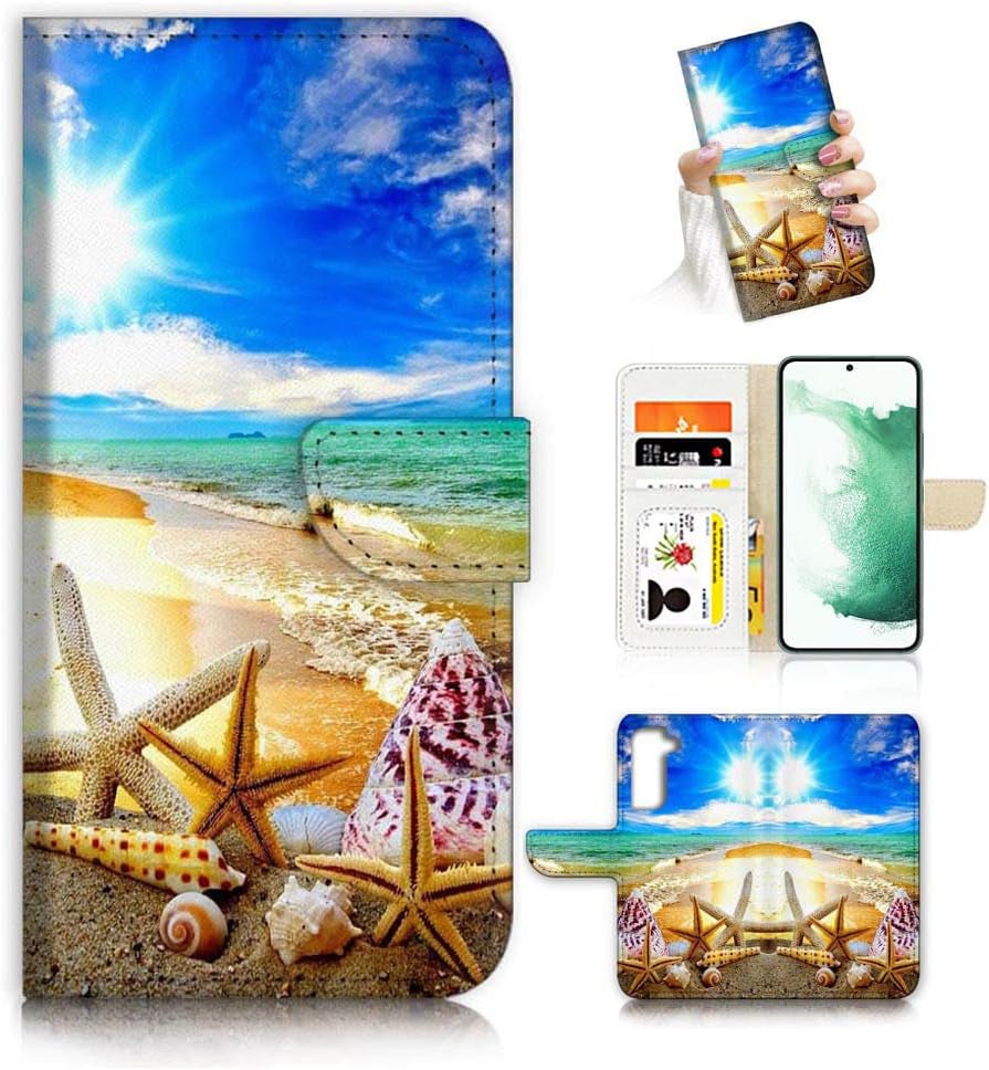 For Samsung S22+, Samsung Galaxy S22 Plus, Art Designed Flip Wallet Style Cover Case Flower Butterfly Dragonfly Full Body Protection AD003 (#24878 Red Gothic Rose S22+)