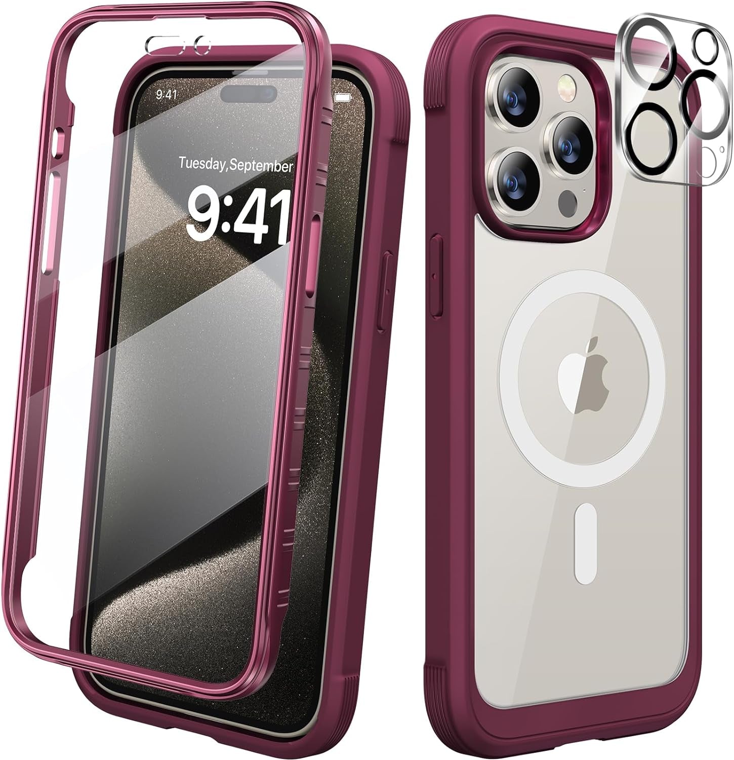 Diaclara Designed for Iphone 15 Pro Case, Full Body Rugged Case with Built-In Touch Sensitive Anti-Scratch Screen Protector, with Camera Lens Protector for Iphone 15 Pro 6.1",Frosted Clear  Diaclara   