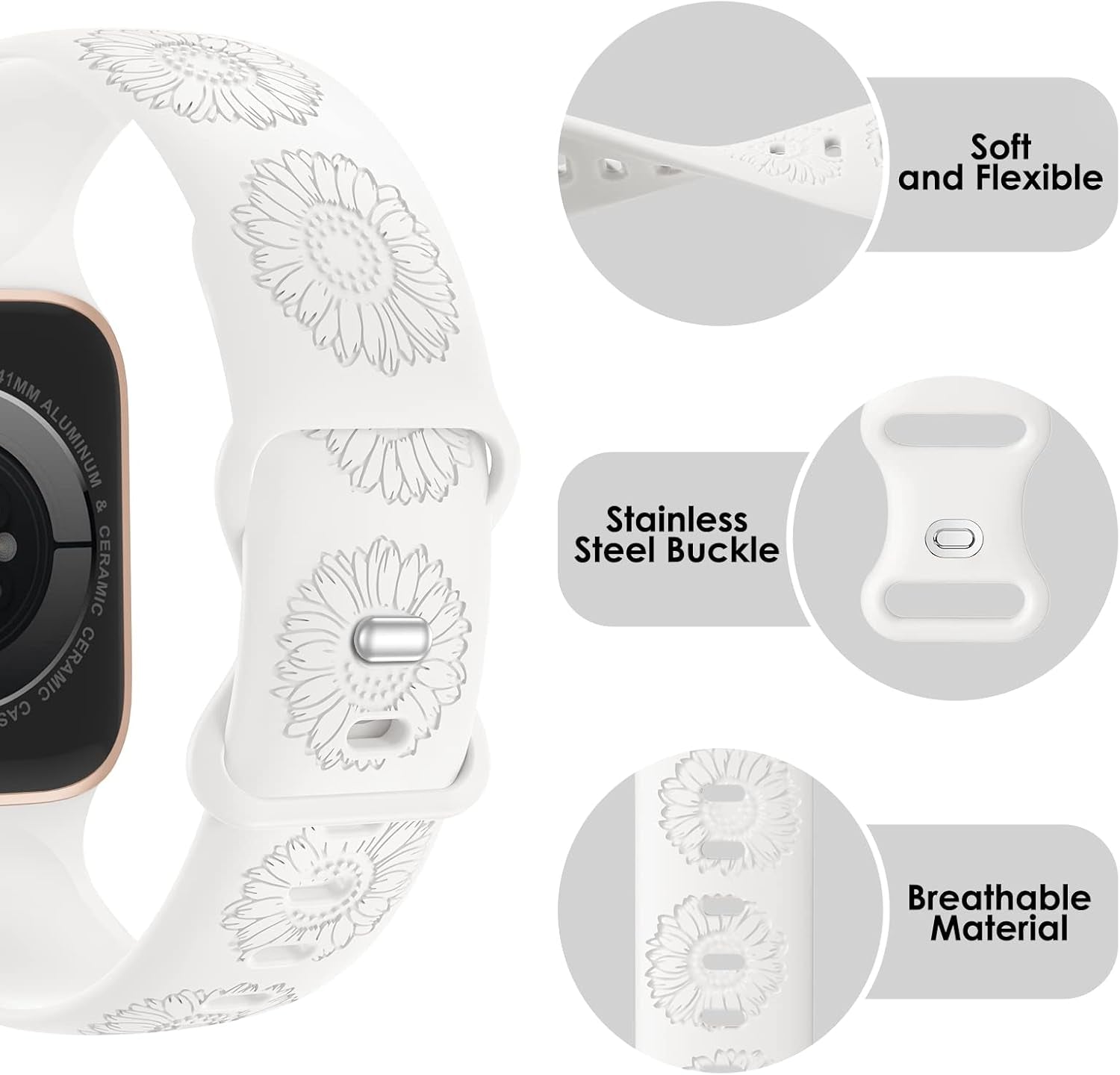 Aopigavi Engraved Designer Sport Bands Compatible with Apple Watch Bands 42Mm 44Mm 38Mm 41Mm 40Mm 45Mm 49Mm, Soft Waterproof Silicone Strap Wristband for Iwatch Ultra/Se Series 8/7/6/5/4/3/2/1