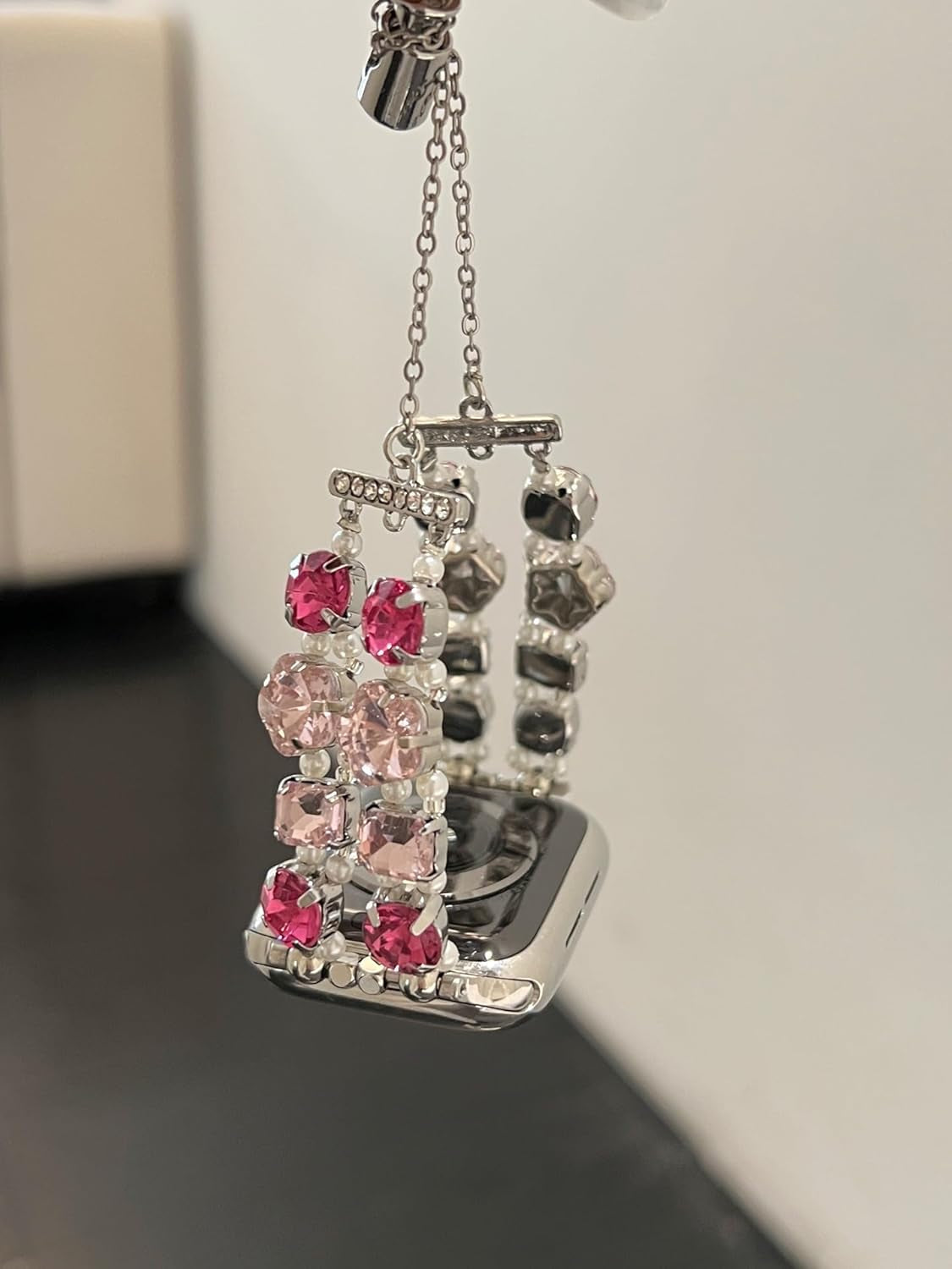 Beaded Bracelet Compatible with Apple Watch Bands 38Mm 40Mm 41Mm 42Mm 44Mm 45Mm 49Mm, Bling Diamond Jewelry Strap Fancy Adjustable Wristband for Iwatch Ultra SE Series 8 7 6 5 4 3 2 1