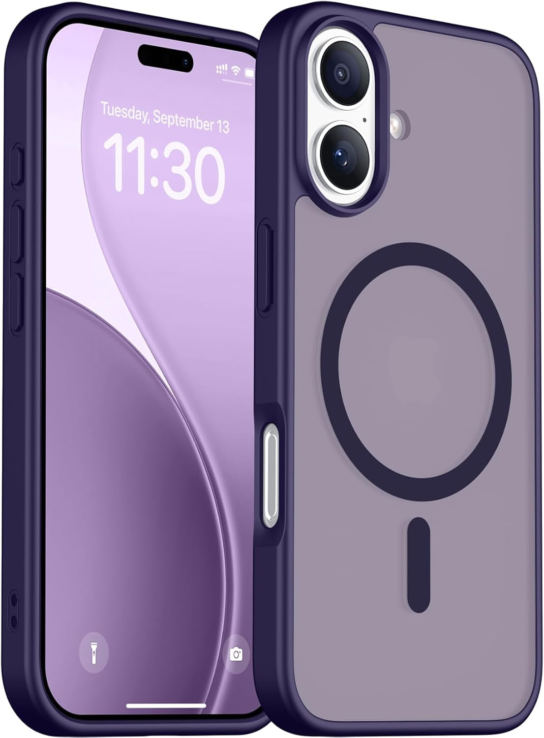 Red2Fire Designed for Iphone 17 Case Magnetic, (Compatible with Magsafe) (Military Grade Drop Protection) Translucent Matte Shockproof Phone Case for Iphone 17 6.3"-Black