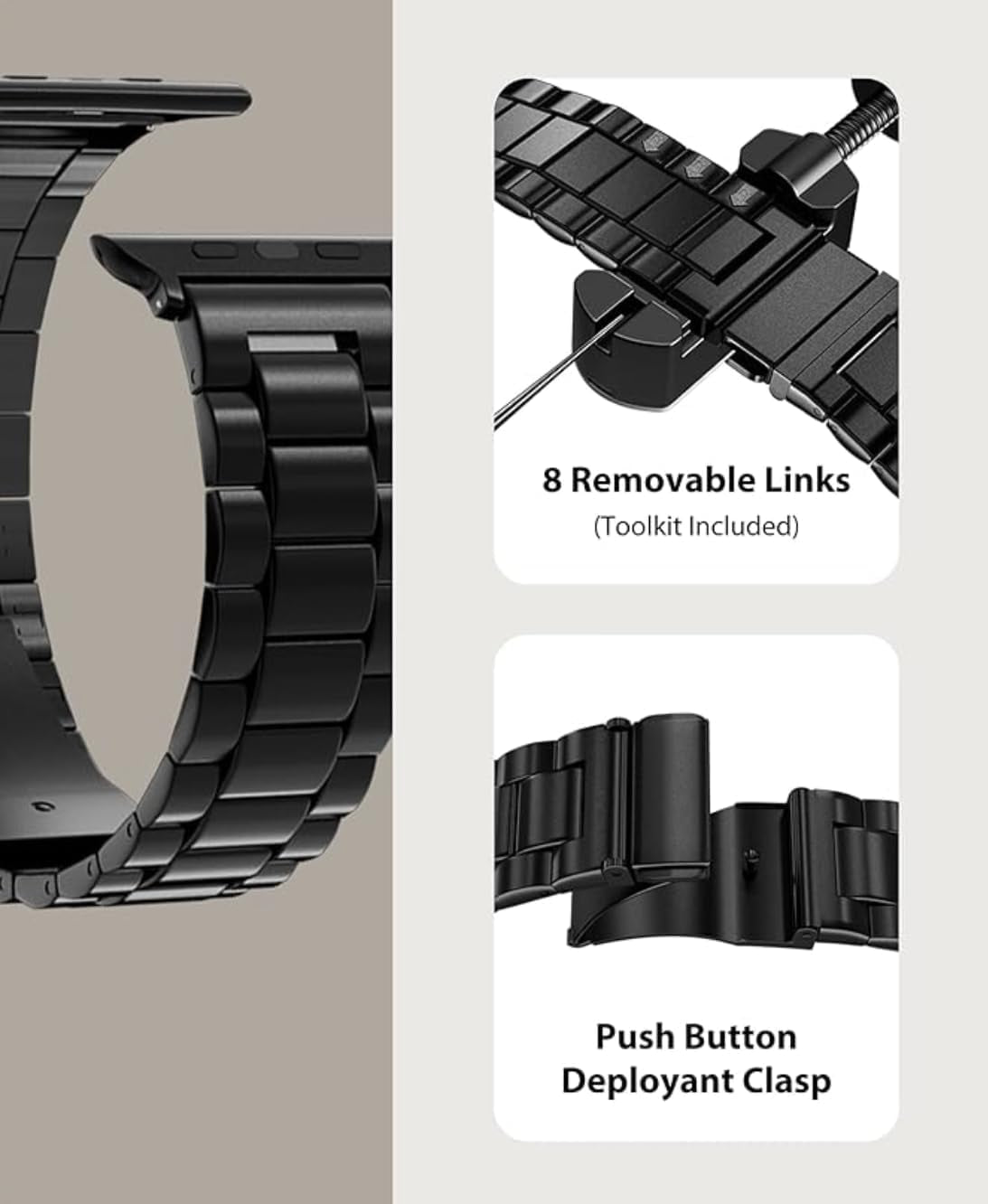 Compatible Apple Watch Bands 38Mm 40Mm 41Mm 42Mm 44Mm 45Mm, Stainless Steel Iwatch Band with Carbon Fiber Case for Apple Watch Series 9 8 7 6 5 4 3 2 1 SE SE2, 38Mm 40Mm 41Mm Black