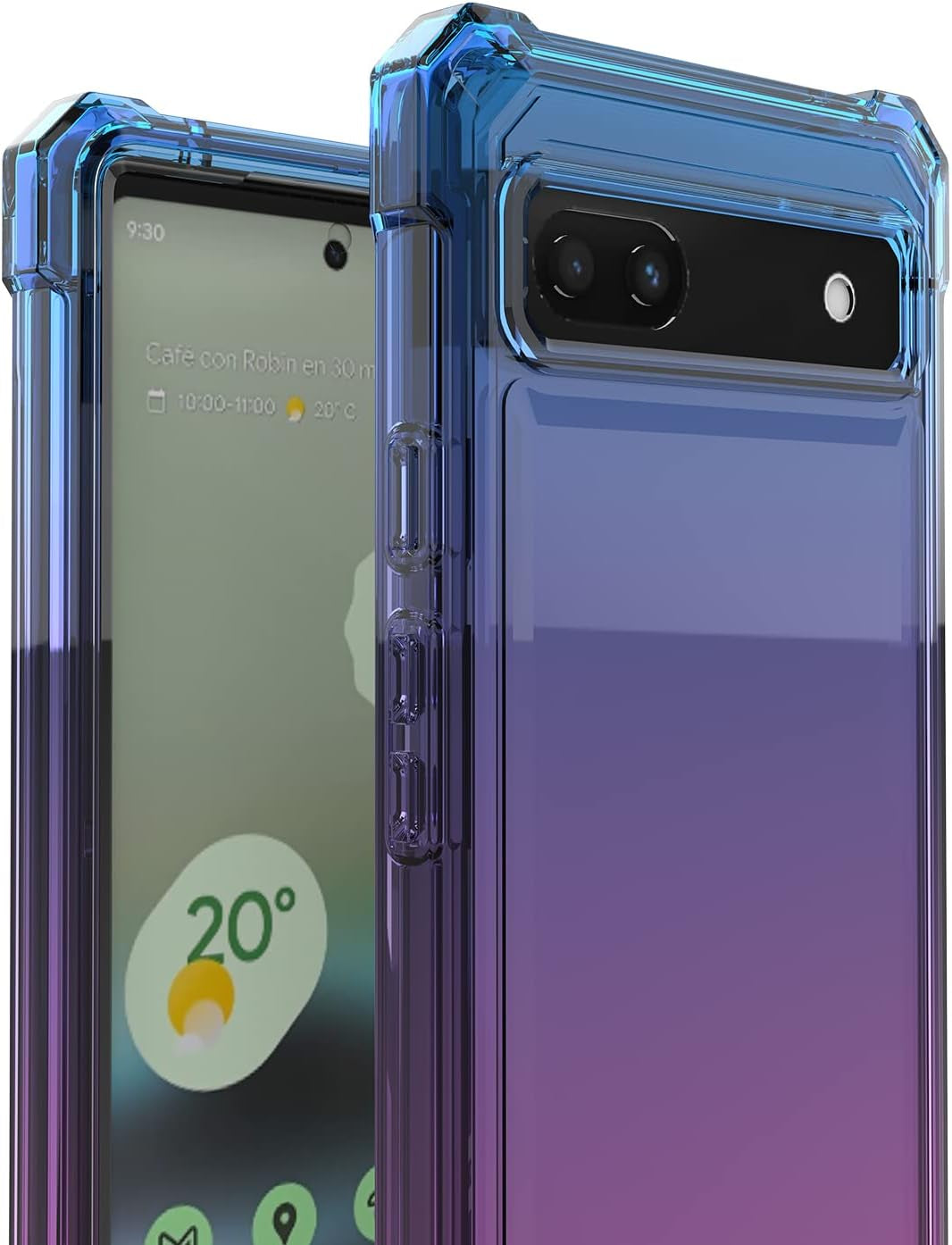 Ailiber Case for Pixel 6A, Google Pixel 6A Phone Case with Screen Protector, 2 Layer Structure Protection, Shockproof Corner TPU Bumper, Heavy Duty Rugged Silicone Phone Cover for Pixel 6A-Blue Pink  Ailiber   