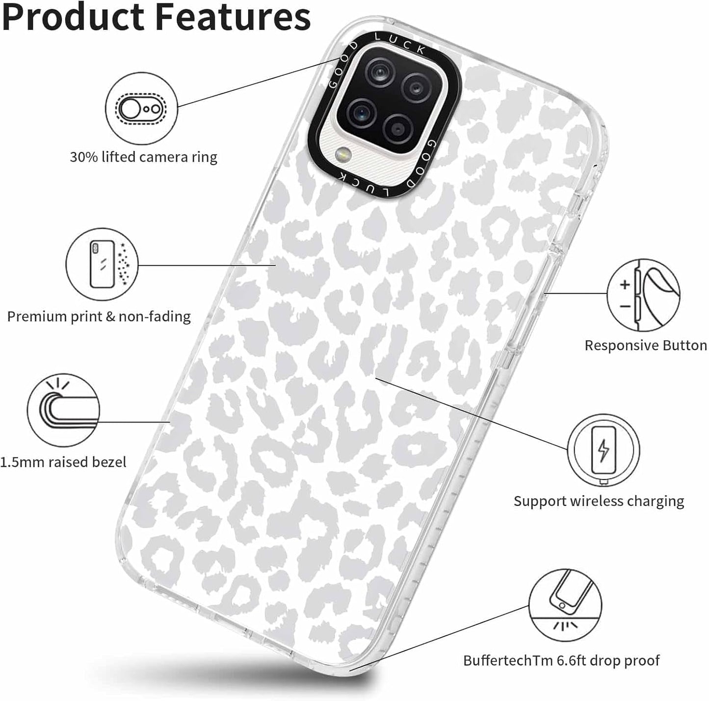 2 Pack Cheetah Cases for Samsung Galaxy A53 5G 6.5 Inch Phone Case,Fashion Leopard Patterns Aesthetic Clear Funda with Shockproof Protection Silicone Soft TPU Cover for Girls Women