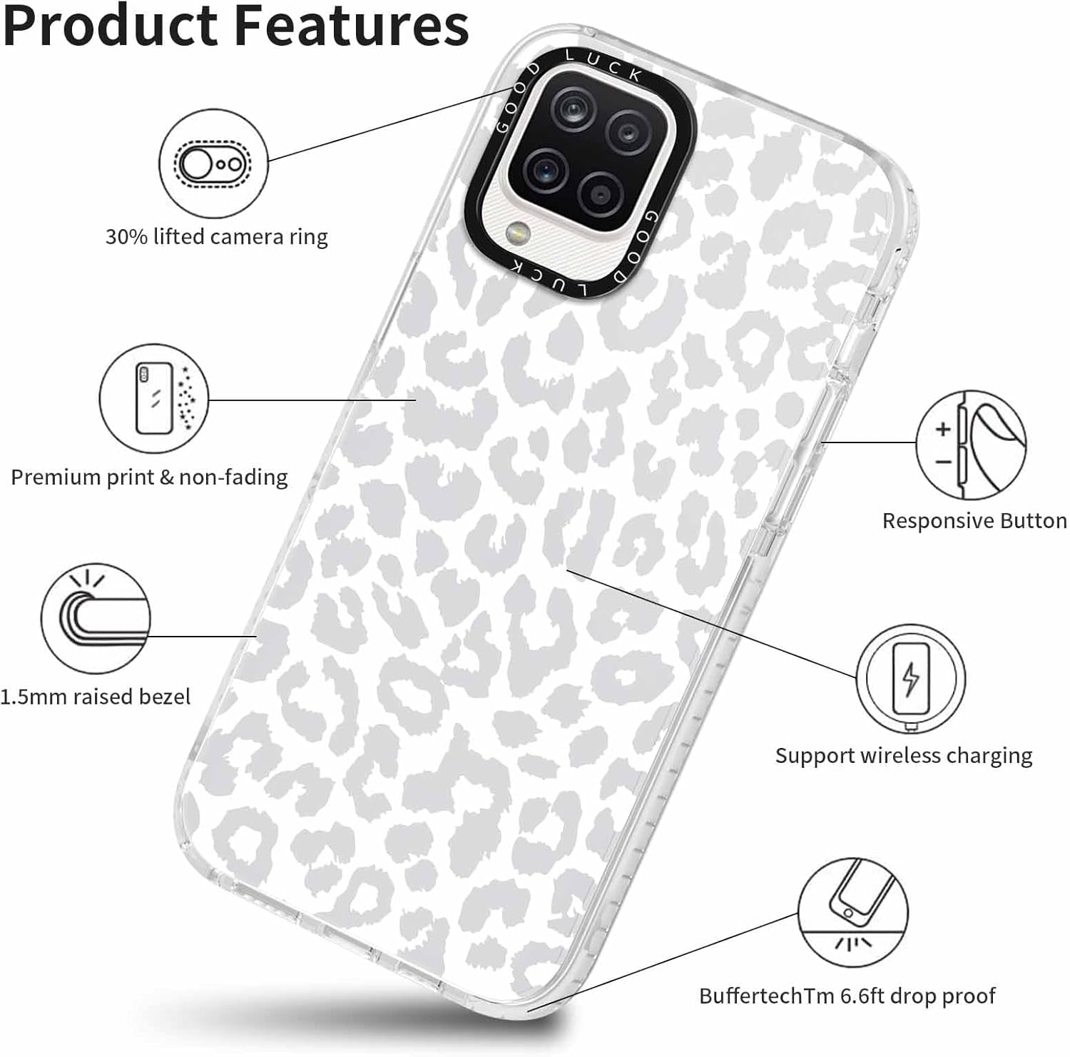 2 Pack Cheetah Cases for Samsung Galaxy A53 5G 6.5 Inch Phone Case,Fashion Leopard Patterns Aesthetic Clear Funda with Shockproof Protection Silicone Soft TPU Cover for Girls Women