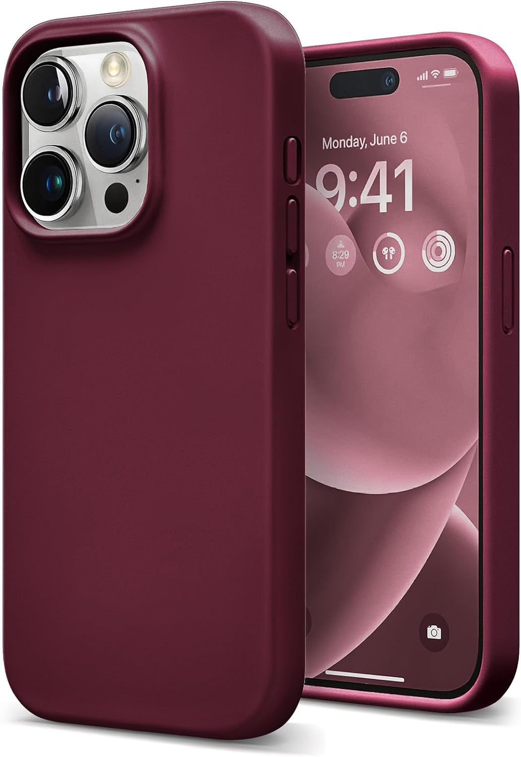 Coolfrog for Iphone 15 Pro Case, Compatible with Magsafe, 6.1" Silicone Shockproof Military-Grade Protection, Magnetic Phone Case for Men Women, Clove Purple  CoolFrog Wine Red  