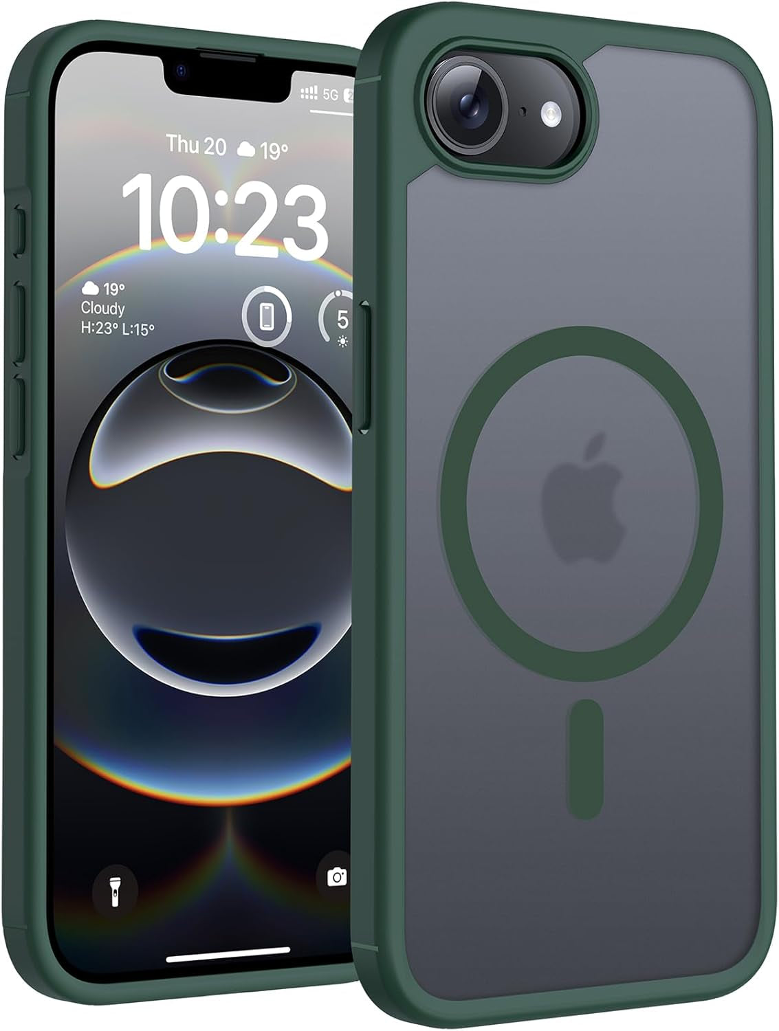 TOCOL for Iphone 17 Pro Case, Compatible with Magsafe, Full Camera Protection, Built-In Magnetic Ring, Drop Protection, Translucent Matte Phone Case for Iphone 17 Pro 6.3 Inch (Black)