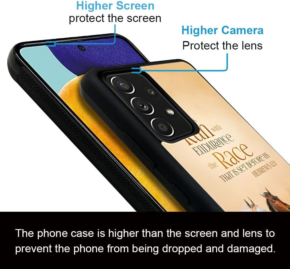 Compatible with Samsung Galaxy A53 5G Case,Christian Positive Quotation Horse Slim Soft Shockproof for Women Girls Boys Protective Cover for Samsung Galaxy A53 5G