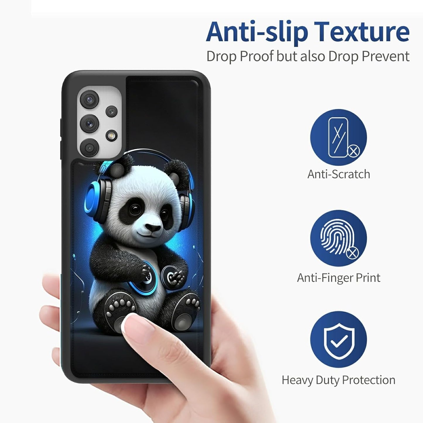 Case for Samsung 53 5G 6.5" Wallet Phone, Credit Card Holder Slots Cover & Hard PC Shockproof Soft Silicone Dual Layer Protection Flip Case for Samsung Galaxy A53 5G 2022, Panda