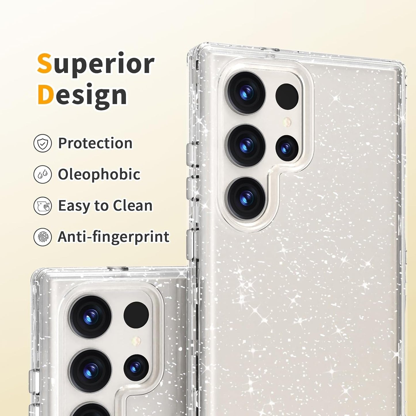 ACKETBOX for Samsung Galaxy S23 Ultra Case,Glitter Clear Case S23 Ultra,Shockproof Bumper Protective Phone Cover,Designed for Samsung Galaxy S23 Ultra 5G 6.8 Inch（Clear Bling）