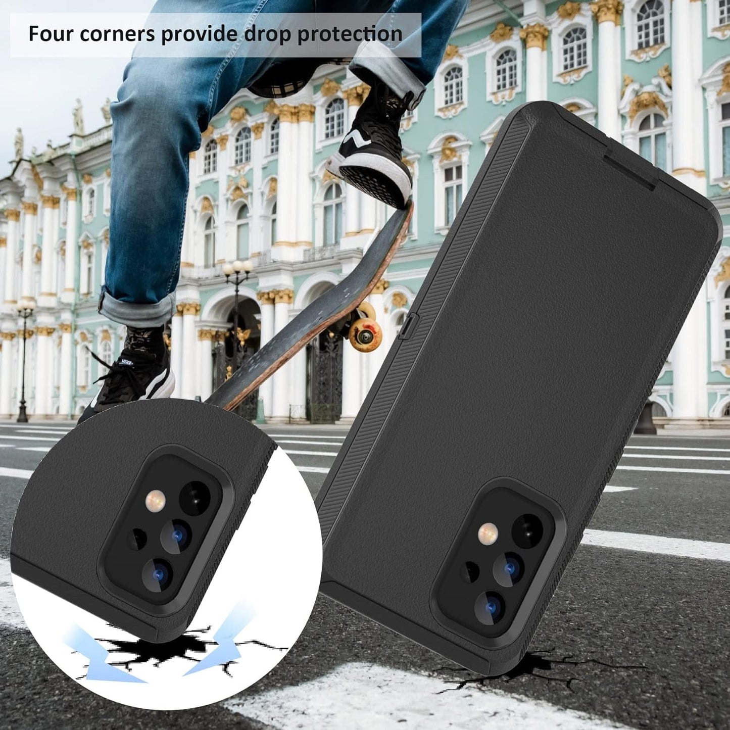 Compatible with Samsung Galaxy A53 5G Case, with Belt Clip Holster Heavy Duty Rugged Shockproof Full Body Protection Kickstand Phone Case for Samsung Galaxy A53 5G (Black)