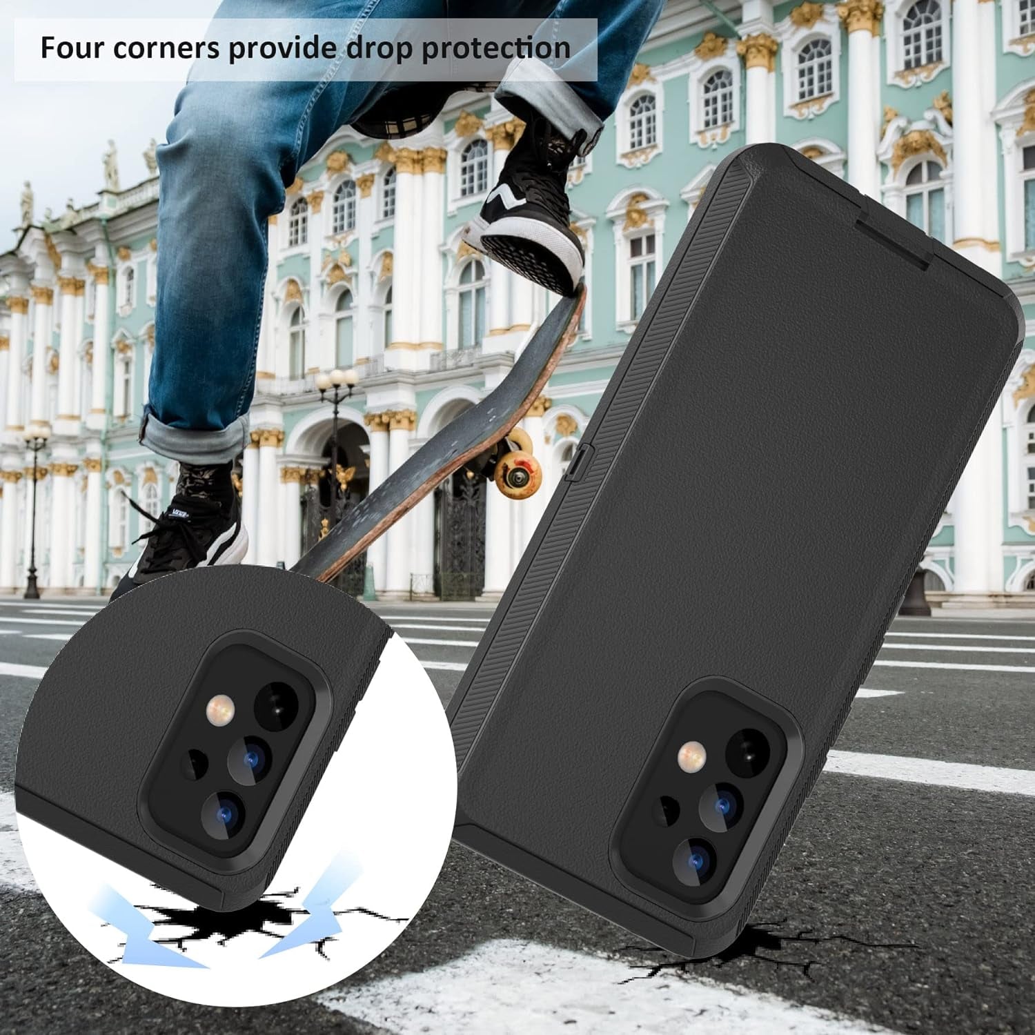 Compatible with Samsung Galaxy A53 5G Case, with Belt Clip Holster Heavy Duty Rugged Shockproof Full Body Protection Kickstand Phone Case for Samsung Galaxy A53 5G (Black)