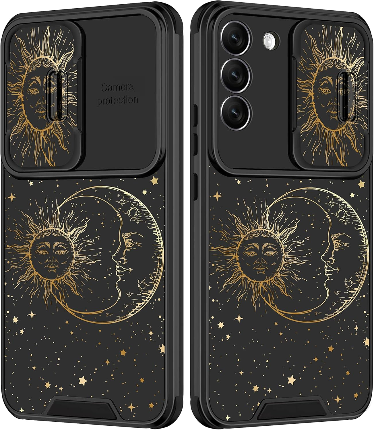 Goocrux for Samsung Galaxy S22 plus Case Leopard for Girls Women Cheetah Print Phone Cover Cute Black Animal Fashion Design with Slide Camera Cover Aesthetic Girly Cases for Galaxy S22 plus 5G 6.6''