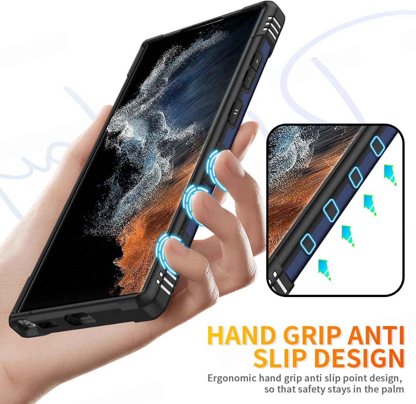 Case for Samsung Galaxy S22 Ultra Case Military Grade Drop Case with Kickstand Metel Ring Magnetic Holder Shockproof Protective for Galaxy S22 Ultra Phone Case (Rose Gold)