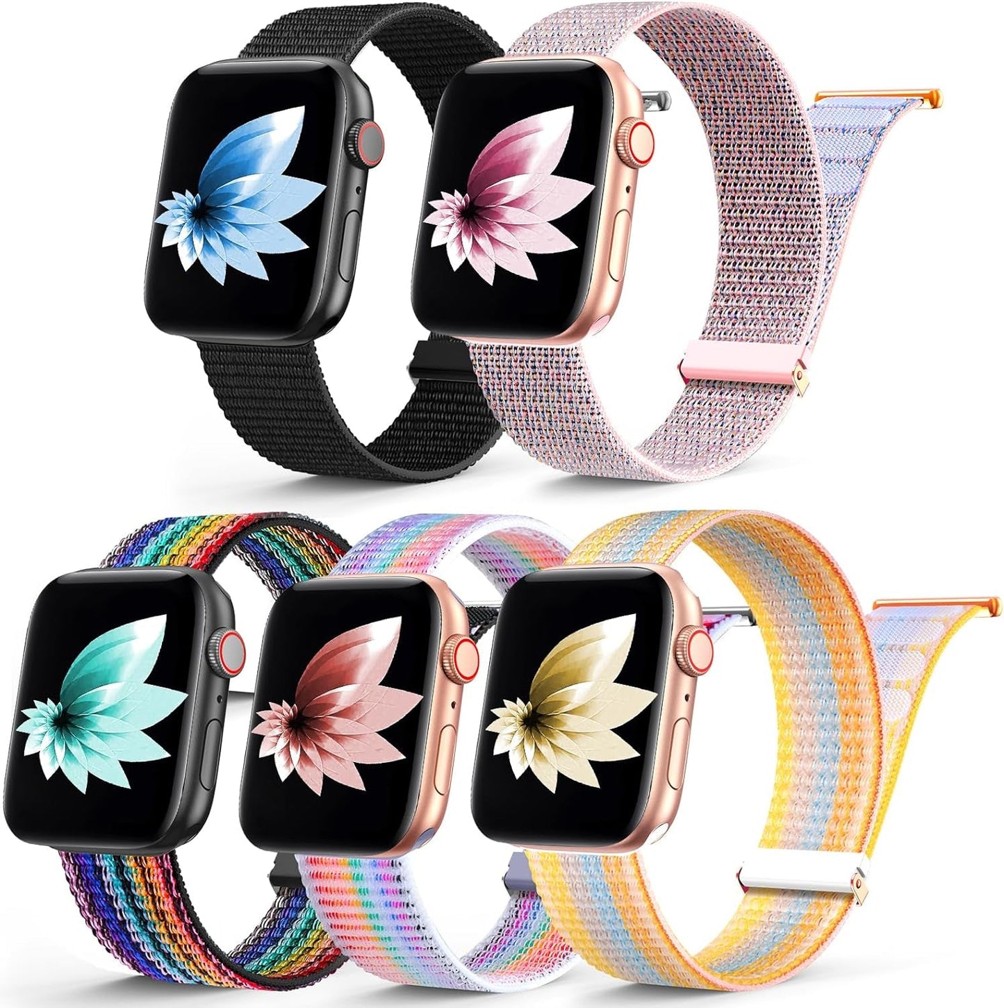 5 Pack Nylon Sport Loop Band Compatible with Apple Watch Bands 38Mm 40Mm 41Mm 42Mm 44Mm 45Mm 49Mm,Adjustable Braided Wristband Stretchy Strap for Iwatch Serie 9 Ultra SE2 SE 8 7 6 5 4 3 2 1 Gray Men