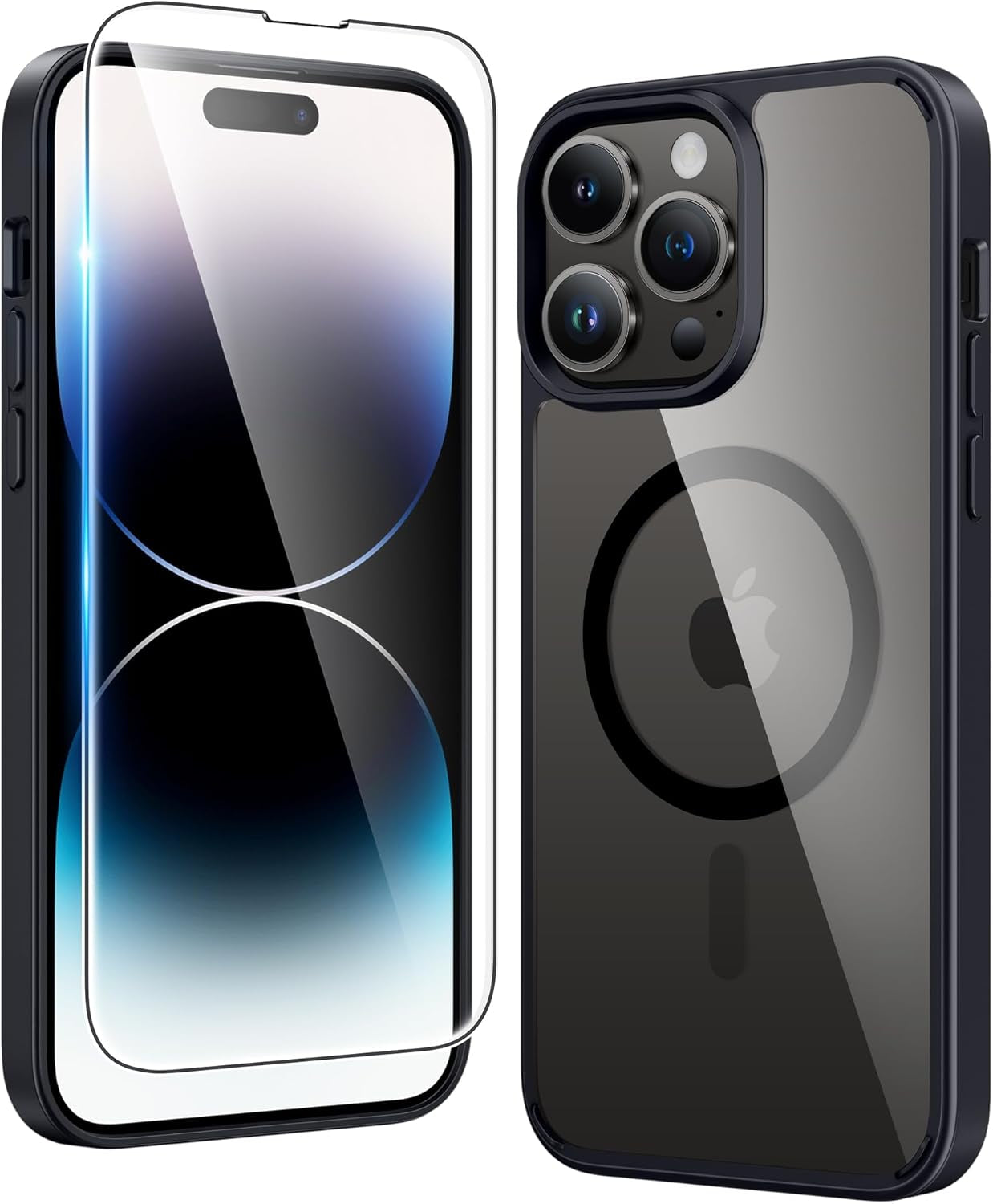 FNTCASE for Iphone 17 Pro-Max Case: Clear Magnetic Phone Cases with Screen Protector Compatible with Magsafe Slim anti Yellowing Rugged Shockproof Protective Transparent Cell Cover (A-Clear)