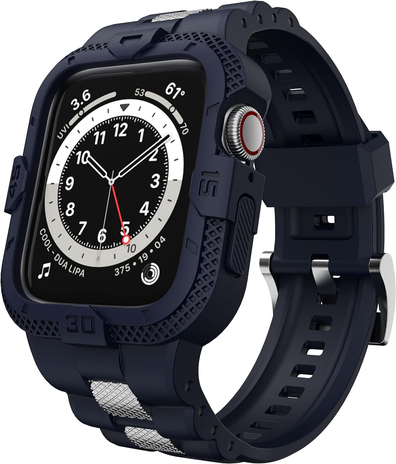 GELISHI Compatible with Apple Watch Band 45Mm 44Mm 42Mm 41Mm 40Mm 38Mm, Men Sport Bands Rugged Case for Watch Series 9 8 7/Series 6 SE 5 4 3