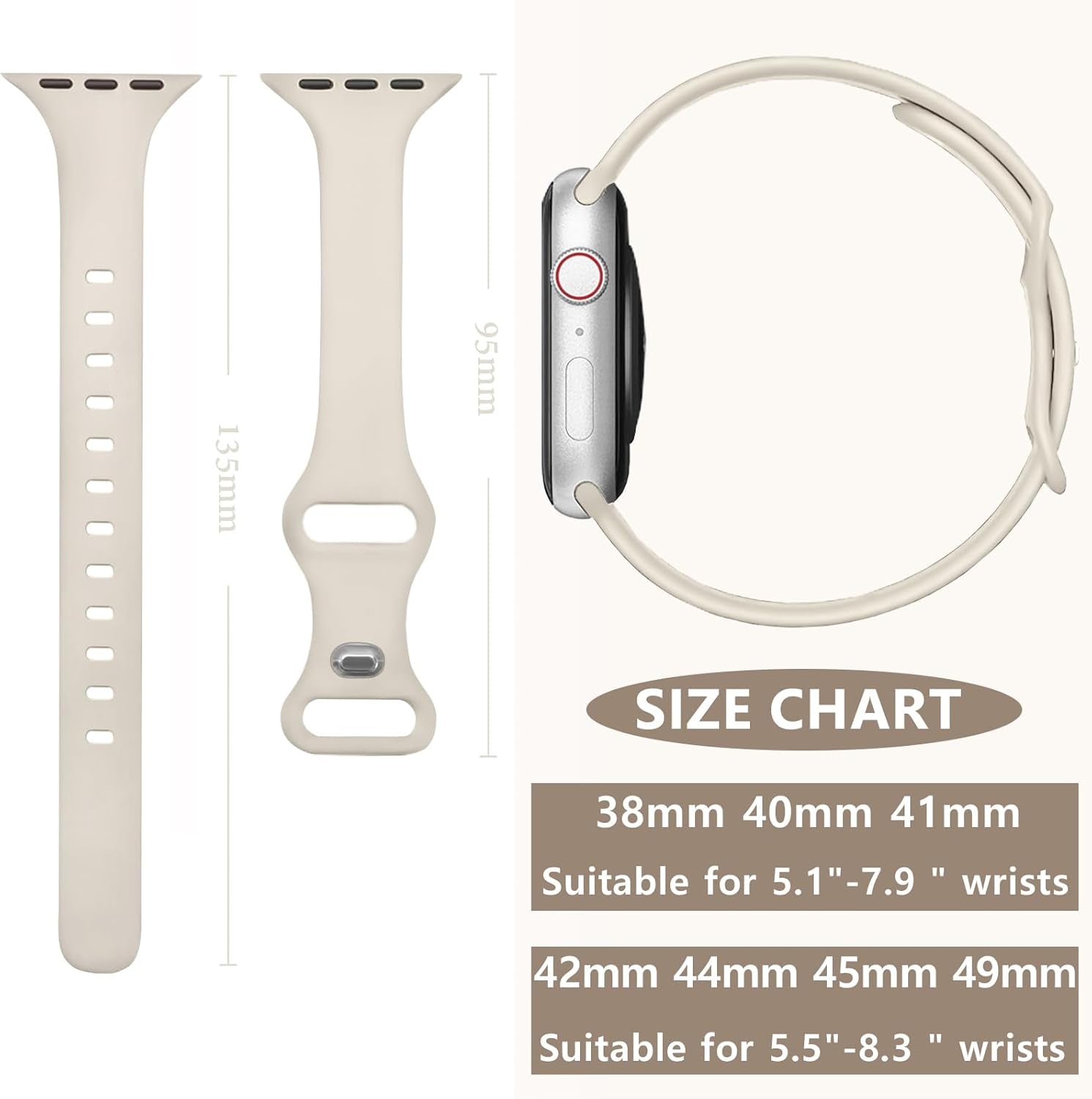 4 Pack Slim Watch Band Compatible for Apple Watch Band 38Mm 40Mm 41Mm 42Mm 44Mm 45Mm 49Mm,Soft Silicone Slim Sport Watch Band Compatible with Iwatch Apple Watch Series Ultra 8 7 6 5 4 3 2 1 SE Women Men