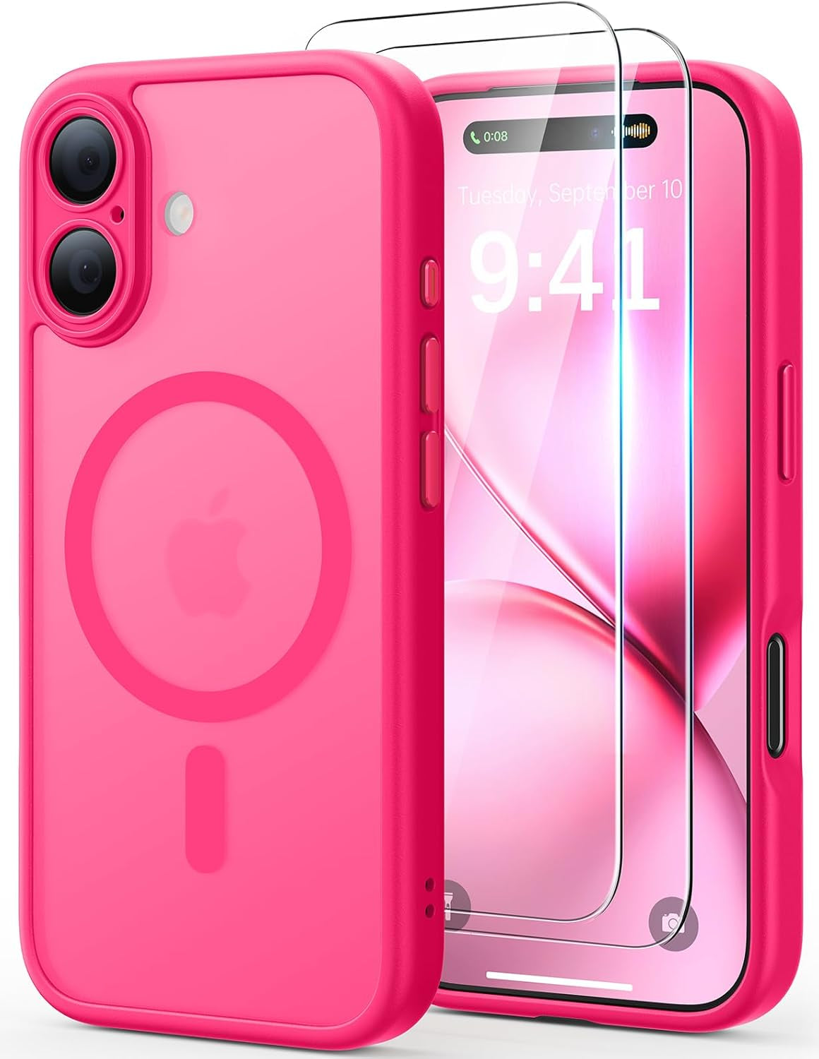 JJL for Iphone 17 Pro Case with 2 Pack Screen Protectors, Compatible with Magsafe, Full Camera Protection, Translucent Matte Magnetic Phone Cover, Deep Blue