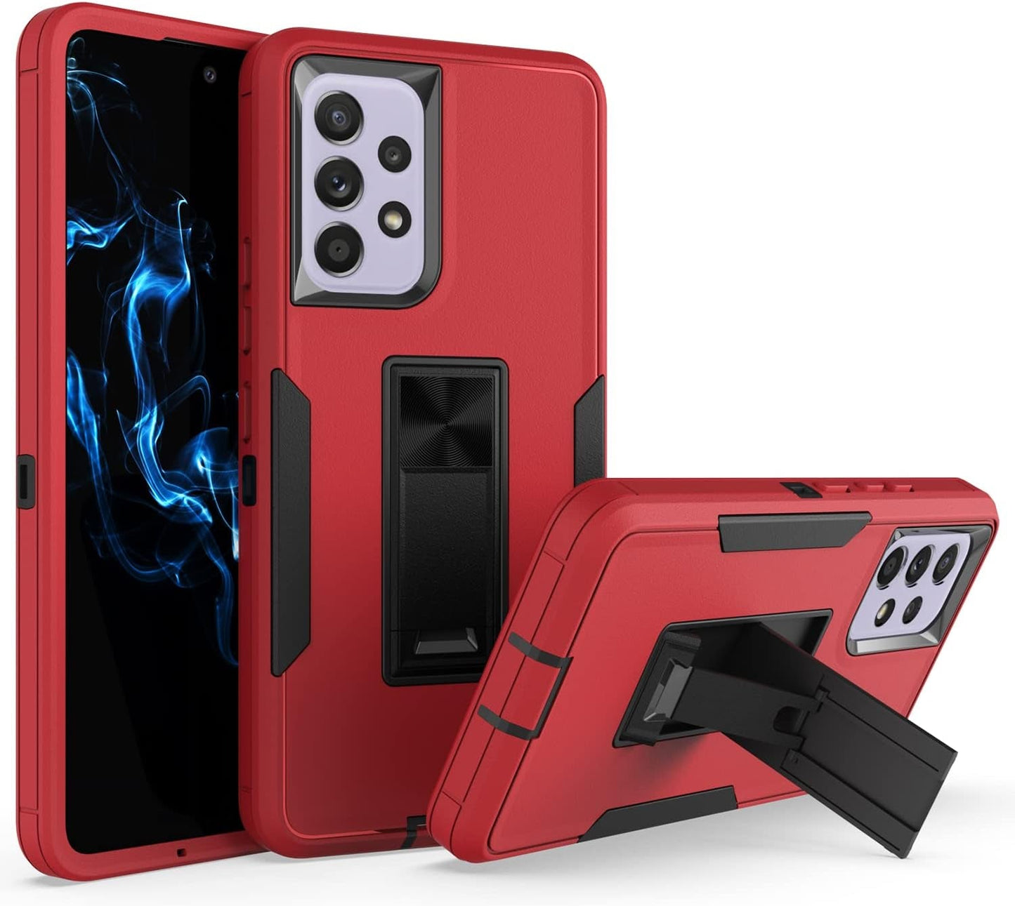 Designed for Samsung Galaxy A53 5G Kickstand Case with Military Grade Drop Protection Work with Magnetic Car Mount, Dustproof Waterproof Hybrid Hard PC Case for Men Women - Black