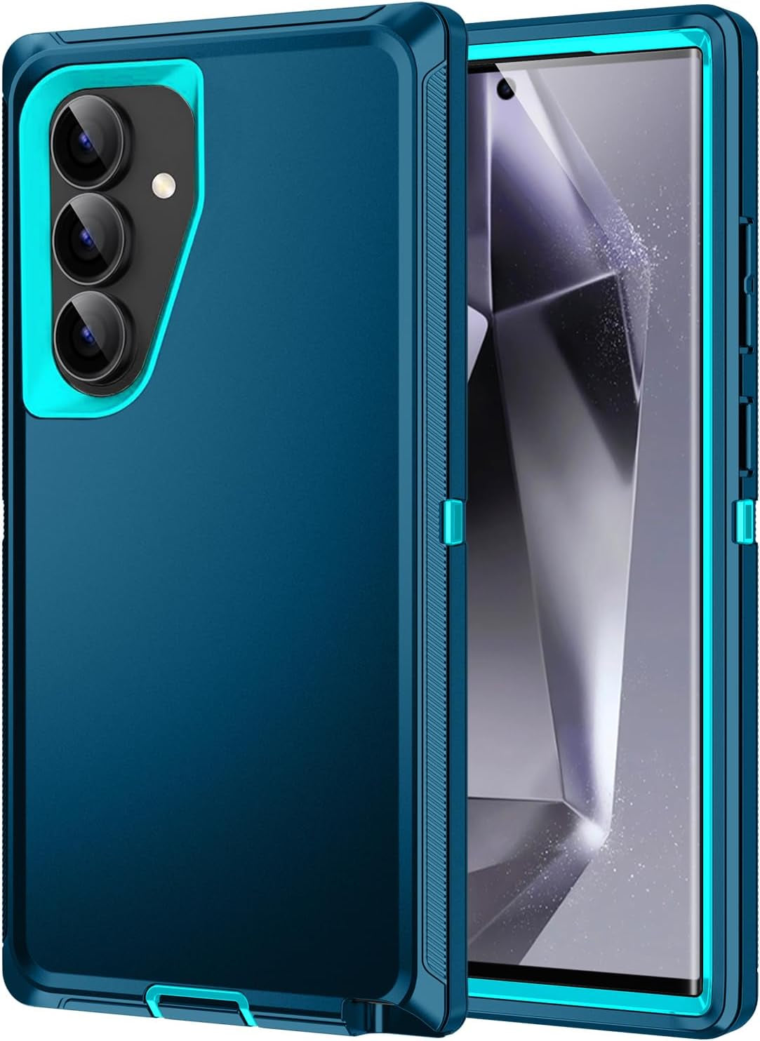 For Galaxy S22 Case,Heavy Duty Shockproof Dust/Drop Poof 3 Layers Full Bady Protection Rugged Cover Case for Galaxy S22,Turquoise