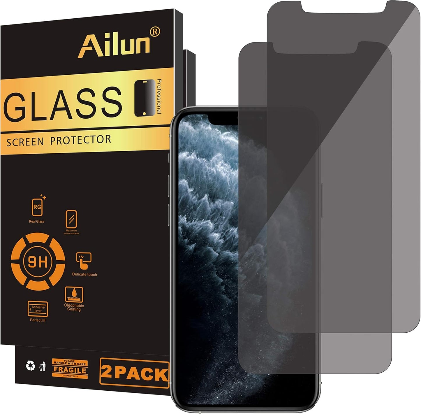 Ailun 3 Pack for Iphone 17 Pro Privacy Screen Protector [6.3 Inch] with Installation Frame, anti Spy Private Tempered Glass Anti-Scratch Case Friendly