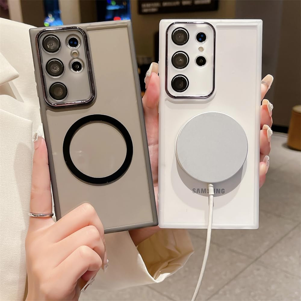 Compatible with Galaxy A53 5G Magnetic Clear Case[Compatible with Magsafe] Transparent Slim Thin TPU Bumper Shockproof Camera Lens Protective Cover Phone Case for Samsung Galaxy A53 5G(Clear)