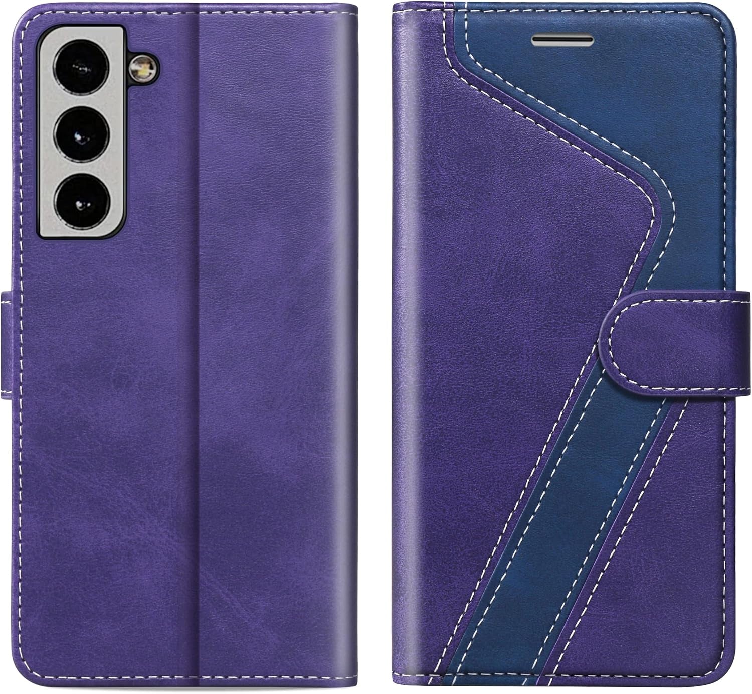 CIVICASEA for Samsung Galaxy S22+/Plus Wallet Case, Flip Case with RFID Blocking Credit Card Holder, PU Leather Matching Phone Case Samsung S22 plus Red&