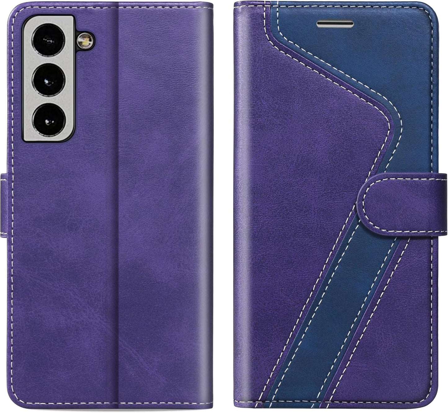 CIVICASEA for Samsung Galaxy S22+/Plus Wallet Case, Flip Case with RFID Blocking Credit Card Holder, PU Leather Matching Phone Case Samsung S22 plus Red&