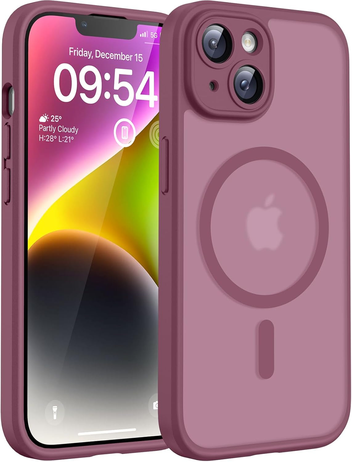 TOCOL for Iphone 17 Pro Case, Compatible with Magsafe, Full Camera Protection, Built-In Magnetic Ring, Drop Protection, Translucent Matte Phone Case for Iphone 17 Pro 6.3 Inch (Black)