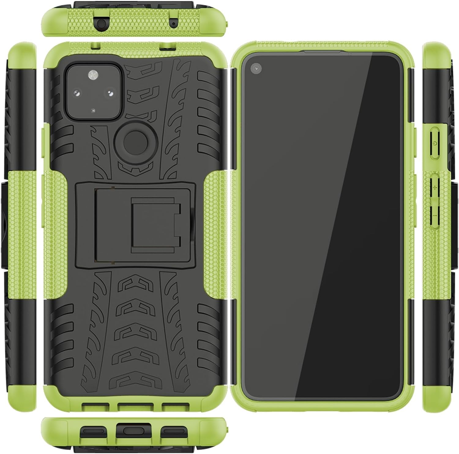 Asuwish Phone Case for Google Pixel 4A 5G 6.2 with Tempered Glass Screen Protector and Slim Stand Hybrid Heavy Duty Rugged Protective Cell Cover Pixel4A5G UW Pixel4A 5G Pixle A4 G5 4A5G Women Green  Asuwish   