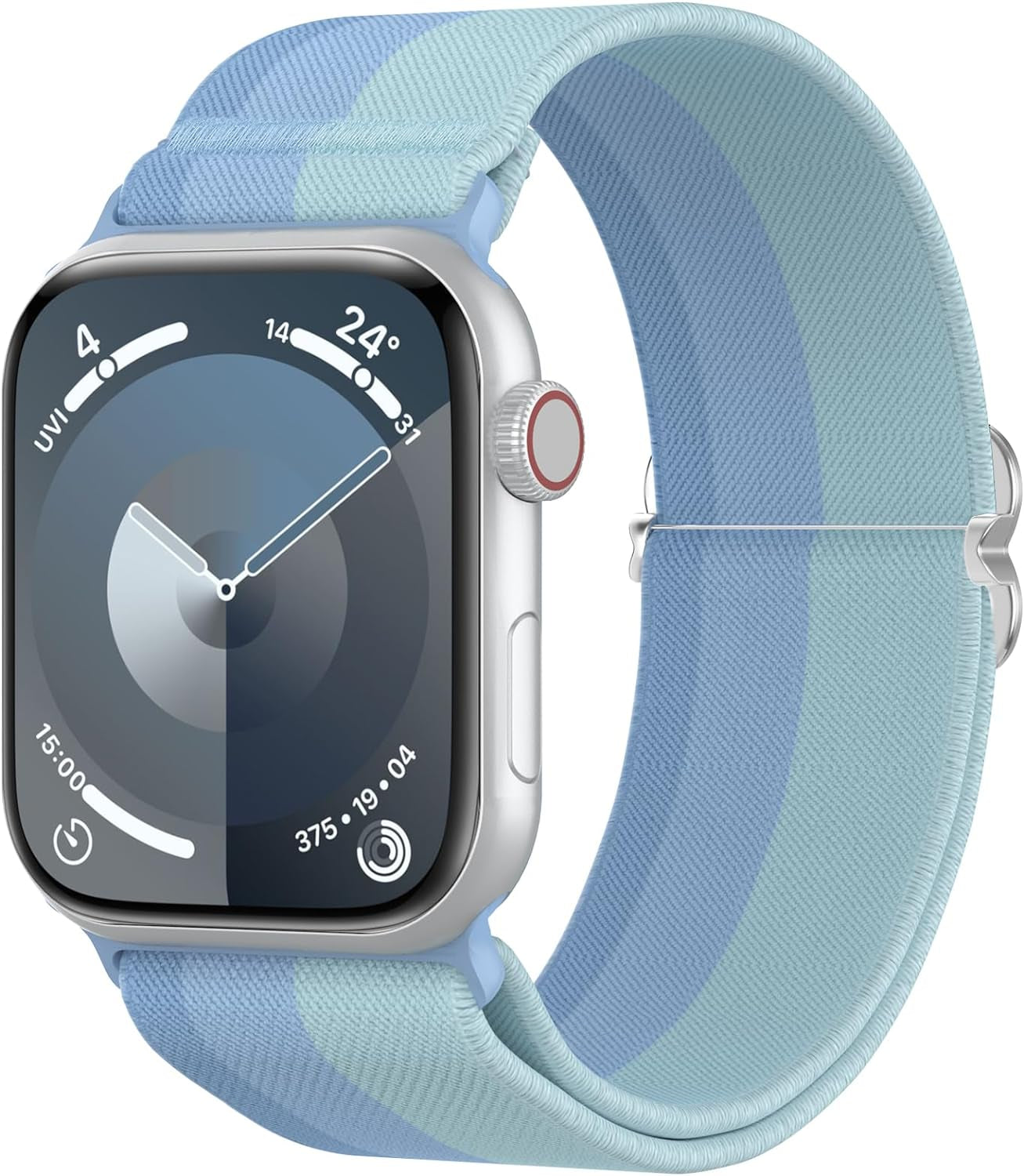 Delidigi Compatible with Stretchy Apple Watch Band 38Mm 40Mm 41Mm 42Mm 44Mm 45Mm 49Mm for Women Men, Gradient Color Nylon Adjustable Straps for Iwatch Series 9 8 7 6 SE 5 4 3 2 1 Ultra Ultra 2