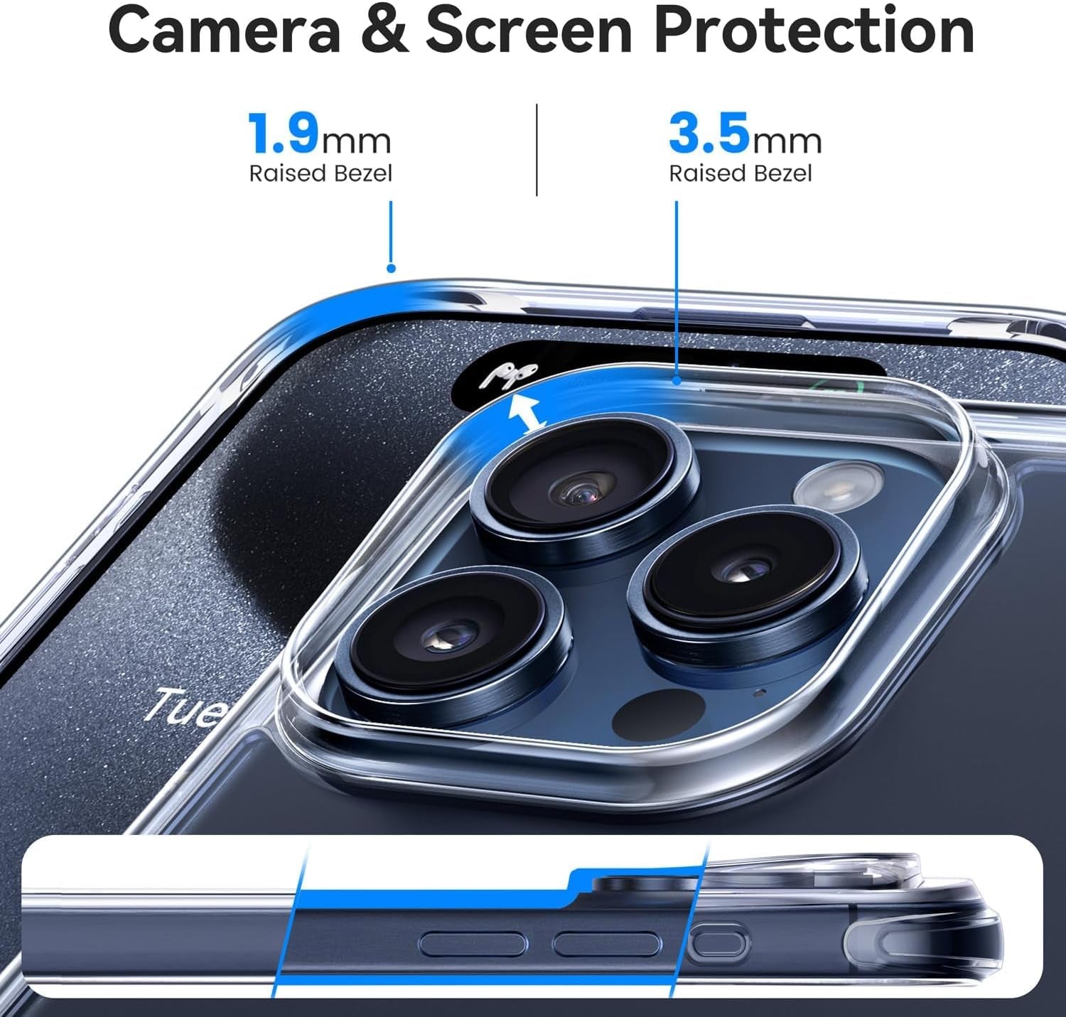 Mkeke for Iphone 15 Pro Max Case Clear, [Not-Yellowing] with 2X Screen Protector, [Military-Grade Drop Protection] Shockproof Protective Phone Cases 2023  Shenzhen Make Technology Company Limited   