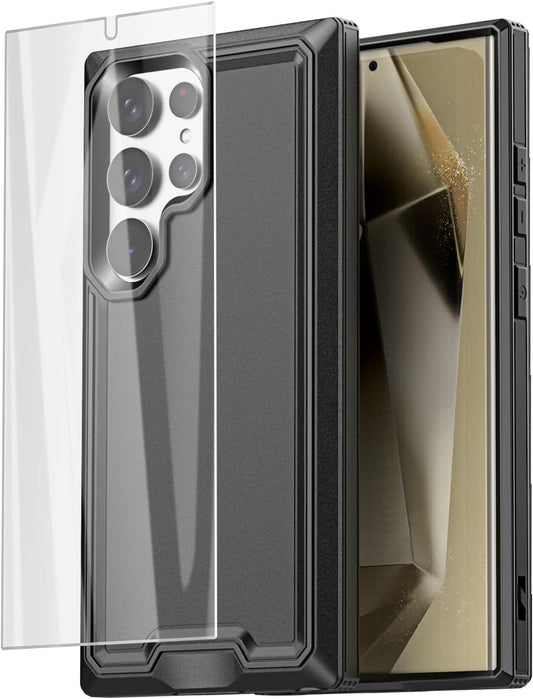 Aicase for Samsung Galaxy S24 Ultra Case with Glass Screen Protector,Heavy Duty Drop Protection Full Body Rugged Shockproof Military Protective Tough Durable Cover for Galaxy S24 Ultra 6.8" 5G 2024_1