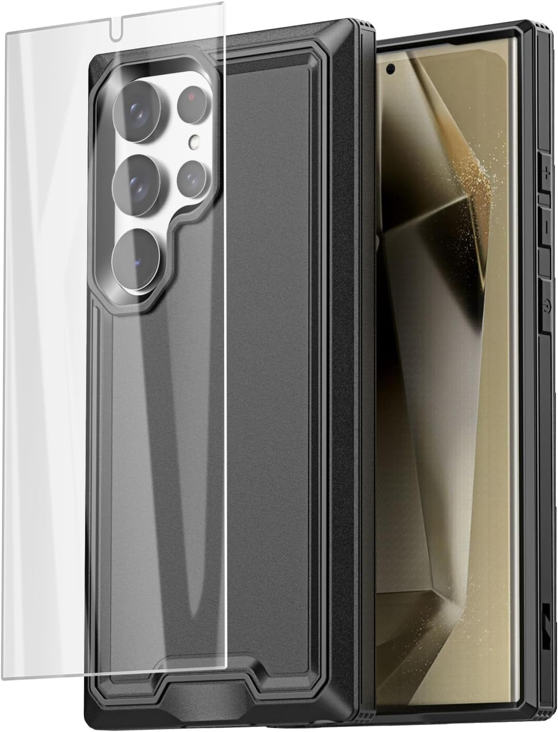 Aicase for Samsung Galaxy S24 Ultra Case with Glass Screen Protector,Heavy Duty Drop Protection Full Body Rugged Shockproof Military Protective Tough Durable Cover for Galaxy S24 Ultra 6.8" 5G 2024_1