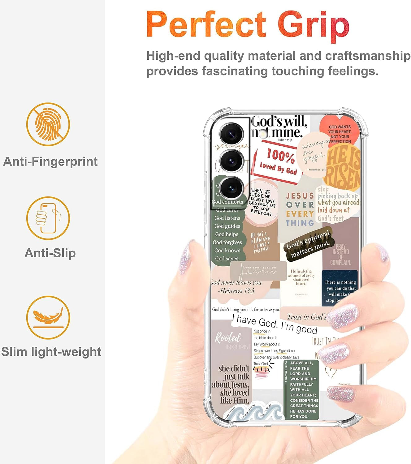 Bible Verses Case for Samsung Galaxy S22+,Jesus Inspiring Quotes Sayings for Christian,Soft TPU Bumper Case Compatible with Galaxy S22 Plus