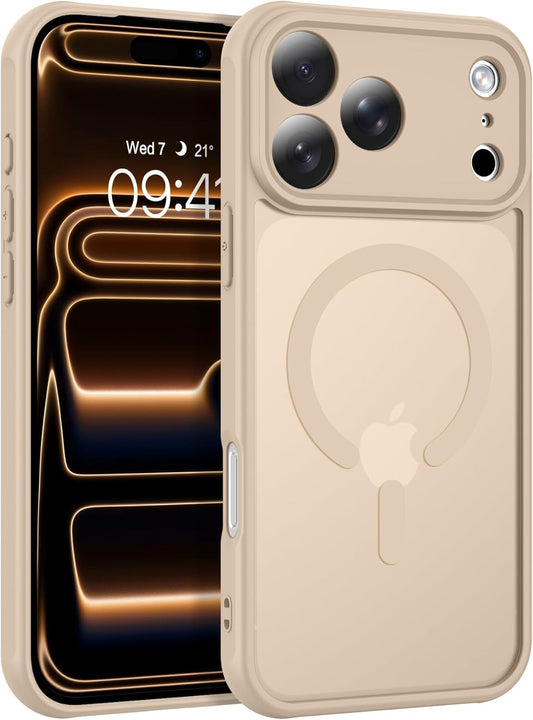 BENTOBEN Magnetic for Iphone 17 Pro Max Case, Upgraded [Full Camera Protection] [Compatible with Magsafe] Translucent Matte Phone Case Iphone 17 Pro Max Shockproof Protective Cases, Light Brown