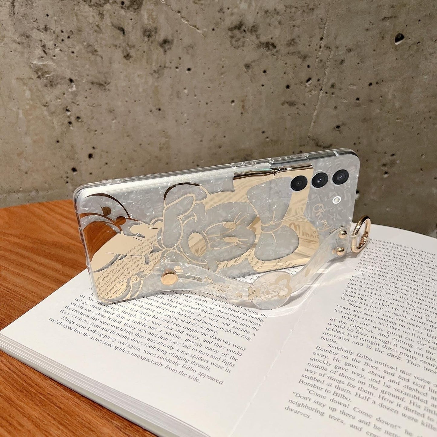 For Galaxy S22 plus Case Wrist Band Kickstand Cover Ultra Slim IMD Animal Pattern Shockproof Protection Holder Cover for Samsung Galaxy S22 plus (Cartoon Characters)