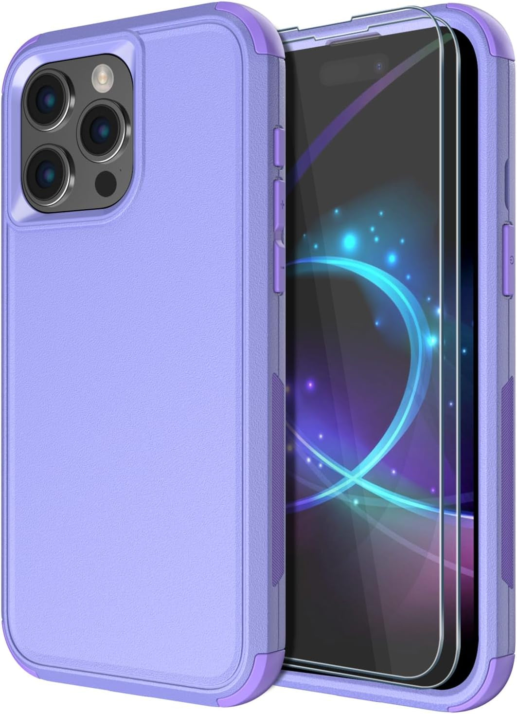 Diverbox for Iphone 15 Pro Case [Tempered Glass Screen Protector] [Shockproof] [Dropproof] Heavy Duty Protection Phone Case Cover for Apple Iphone 15 Pro 6.1 Inch (Black-2In1)  Diverbox   