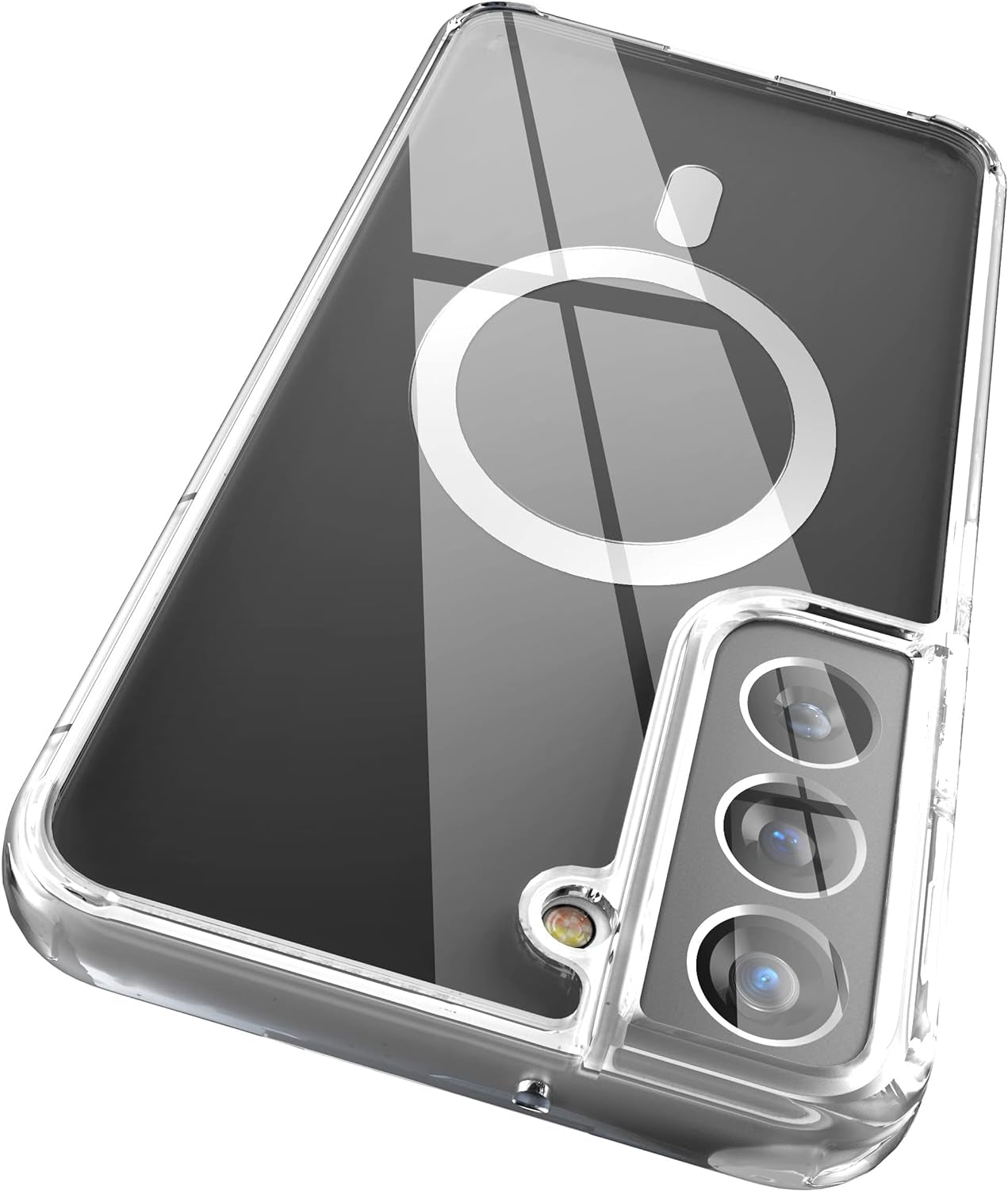 ENCASED Clear Back for for Samsung Galaxy S22 plus Case, Slim Magnetic Phone Case Compatible with Magsafe (S22+)