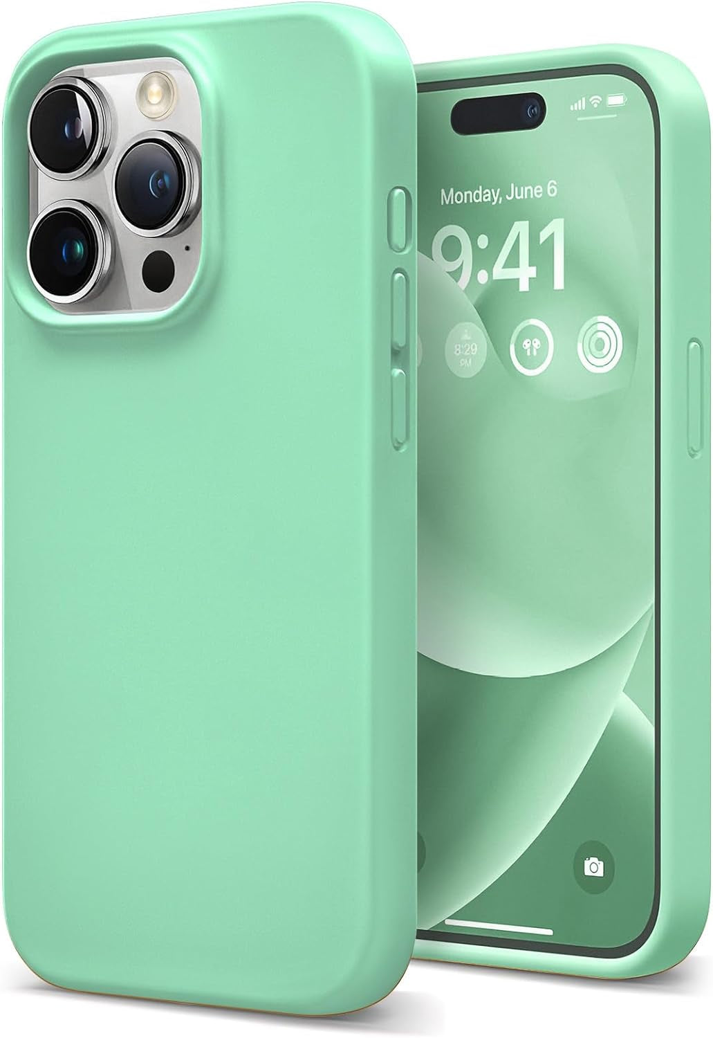 Coolfrog for Iphone 15 Pro Case, Compatible with Magsafe, 6.1" Silicone Shockproof Military-Grade Protection, Magnetic Phone Case for Men Women, Clove Purple  CoolFrog Light Cyan  