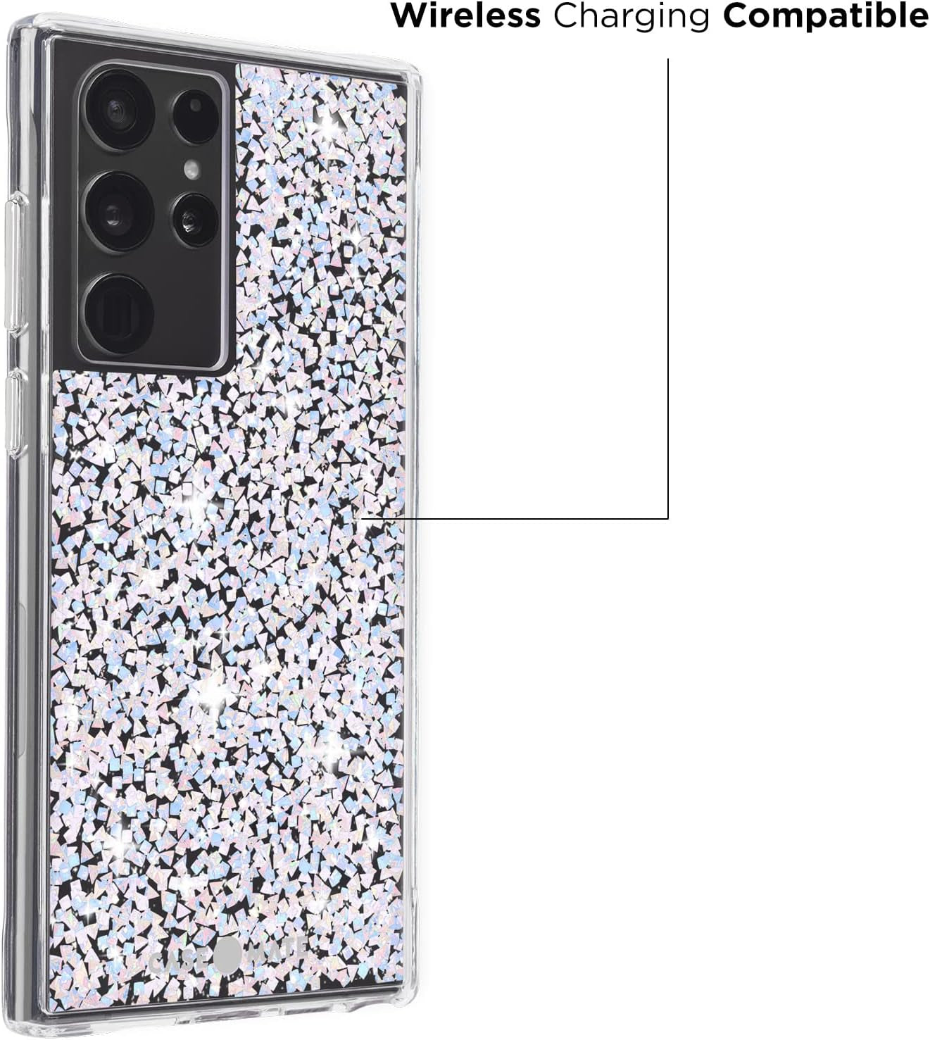 Case-Mate - TWINKLE - Case for Samsung Galaxy S22 Ultra - Reflective Foil Elements - 10 Ft Drop Protection - 6.8 Inch - Stardust