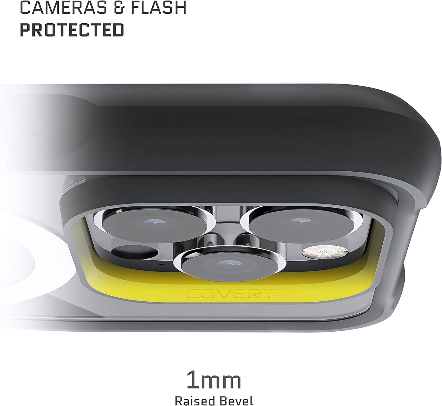 Ghostek Covert Clear Iphone 14 Case - Shockproof Silicone, Compatible with Apple Magsafe Accessories, Slim Protective Phone Cover (6.1 Inch, Black)  Ghostek   